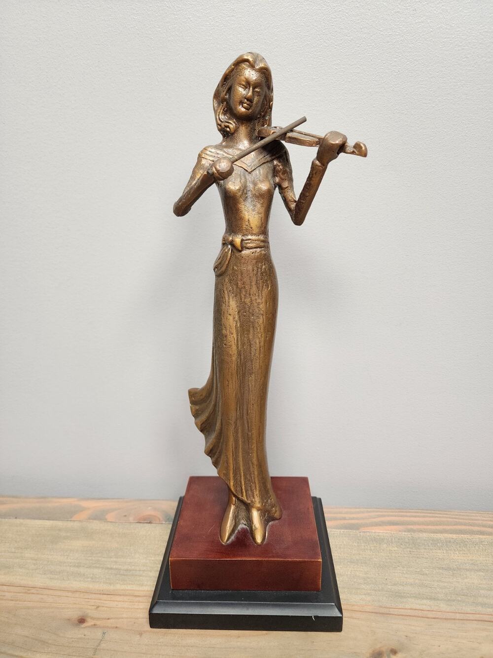 Broan Bronze Violinist Sculpture 13"